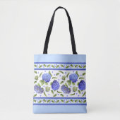 Blauwe hydrangea Floral Botanisch patroon Tote Bag (Voorkant)