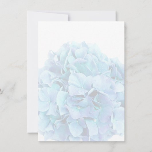 Blauwe hydrangea floral bridal douches kaart (Achterkant)