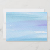 Blauwe hydrangea floral bruiloft onder douche kaart (Achterkant)