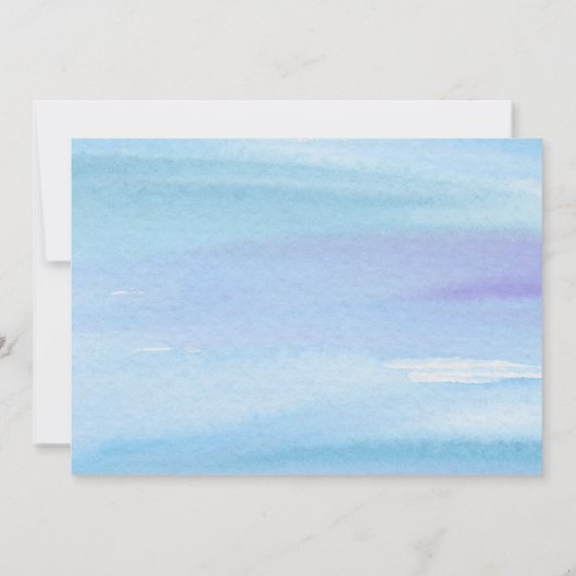 Blauwe hydrangea floral bruiloft onder douche kaart (Achterkant)