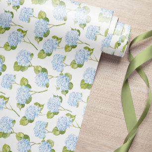 Blauwe Hydrangea Floral Pattern Wrapping Paper Cadeaupapier