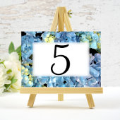 Blauwe hydrangea Floral Table Numbers Kaart
