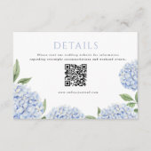 Blauwe Hydrangea Frame Detail QR Code Informatiekaartje (Voorkant)