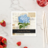 Blauwe Hydrangea Franse bruiloft servetten (Insitu)