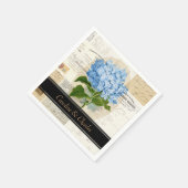 Blauwe Hydrangea Franse bruiloft servetten (Hoek)