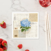 Blauwe Hydrangea Franse Ephemera servetten (Insitu)
