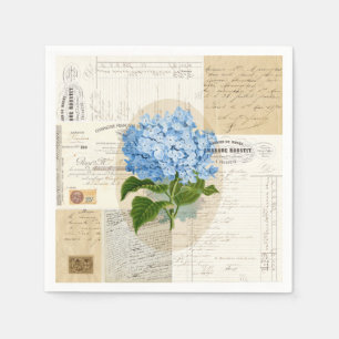 Blauwe Hydrangea Franse Ephemera servetten