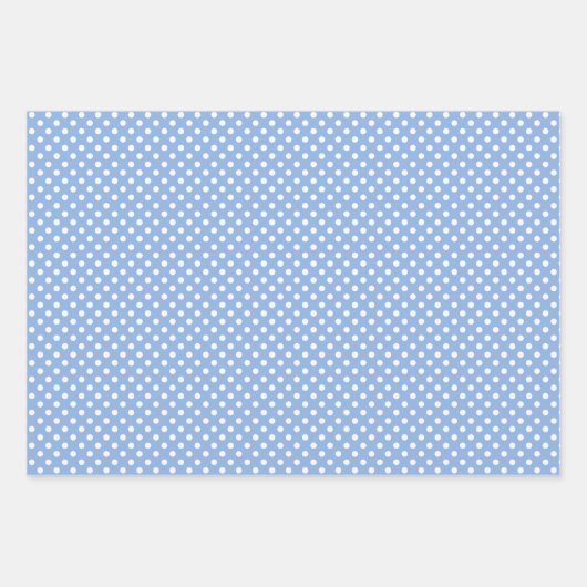 Blauwe Hydrangea Gingham en Polka Dot Patroon Inpakpapier Vel (Voorkant 3)