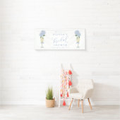  Blauwe Hydrangea & Gouden Champagne Welkom Groot Spandoek (Insitu)