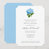 Blauwe Hydrangea Grandmillennial Bruidsfeest Kaart (Voorkant / Achterkant)