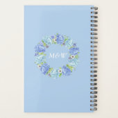 Blauwe Hydrangea groen Bloemen bruiloft planner (Achterkant)