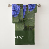 Blauwe Hydrangea Groene bladeren Bad Handdoek (Insitu)