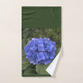 Blauwe Hydrangea Groene bladeren Bad Handdoek (Handdoek)