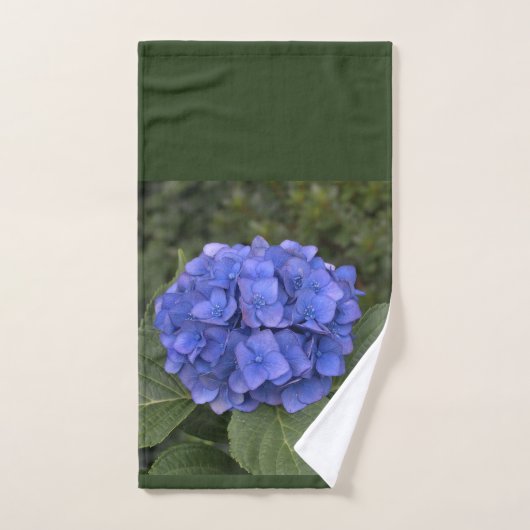 Blauwe Hydrangea Groene bladeren Bad Handdoek (Handdoek)