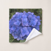 Blauwe Hydrangea Groene bladeren Bad Handdoek (Wasdoekje)