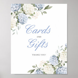 Blauwe Hydrangea Groene Kaarten & Cadeaus Trouwbor Poster