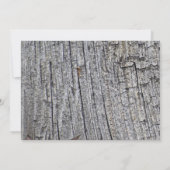 Blauwe hydrangea-herhoorn met houten hart bruiloft kaart (Achterkant)