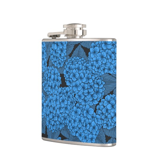 Blauwe hydrangea heupfles (Links)