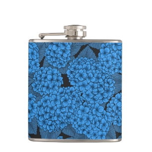 Blauwe hydrangea heupfles