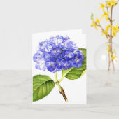 Blauwe Hydrangea hortensia Kaart (Gele Bloem)