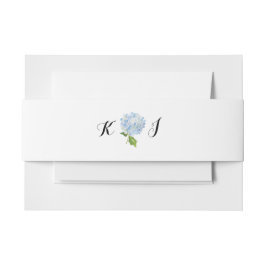 Blauwe Hydrangea InitialWeddin Invitation Belly Ba Uitnodigingen Wikkel