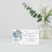 Blauwe Hydrangea Jongens Baby Shower Luier Raffle Informatiekaartje (Staand voorkant)