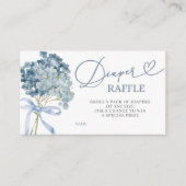 Blauwe Hydrangea Jongens Baby Shower Luier Raffle Informatiekaartje (Voorkant)