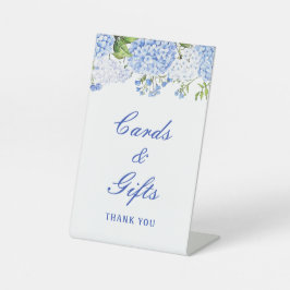 Blauwe Hydrangea Kaarten & Cadeaus Reclamebord Met Voetstuk