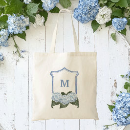 Blauwe Hydrangea Kam en Mand Geperstondeerd Tote Bag