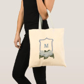 Blauwe Hydrangea Kam en Mand Geperstondeerd Tote Bag (Voorkant (product))