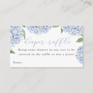 Blauwe Hydrangea Luier Raffle Kaart