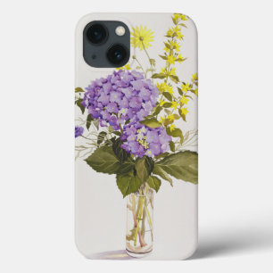 Blauwe hydrangea met gele losestrife iPhone 13 hoesje