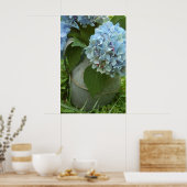 Blauwe hydrangea met Poster van Pitcher (Keuken)