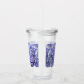 Blauwe hydrangea met witte rand Acryltumbler Acryl Drinkbeker (Rechts)