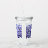 Blauwe hydrangea met witte rand Acryltumbler Acryl Drinkbeker (Links)