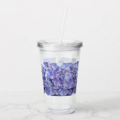 Blauwe hydrangea met witte rand Acryltumbler Acryl Drinkbeker (Achterkant)