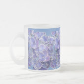 Blauwe hydrangea met witte rand Patroonglas Matglas Koffiemok (Links)