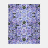 Blauwe hydrangea met witte rand rugleuning fleece deken (Voorkant)