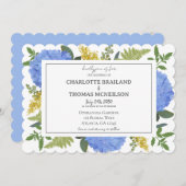 Blauwe Hydrangea Moderne Artistieke Bloemen Bruilo Kaart (Voorkant / Achterkant)