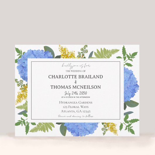 Blauwe Hydrangea Moderne Artistieke Bloemen Bruilo Kaart