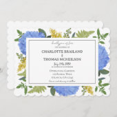 Blauwe Hydrangea Moderne Artistieke Bloemen Bruilo Kaart (Voorkant / Achterkant)