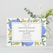 Blauwe Hydrangea Moderne Artistieke Bloemen Bruilo Kaart (Staand voorkant)