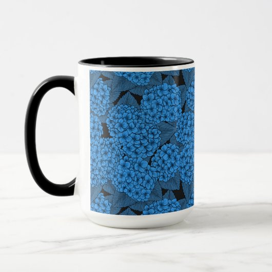 Blauwe hydrangea mok (Links)