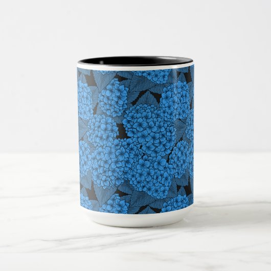 Blauwe hydrangea mok (Midden)