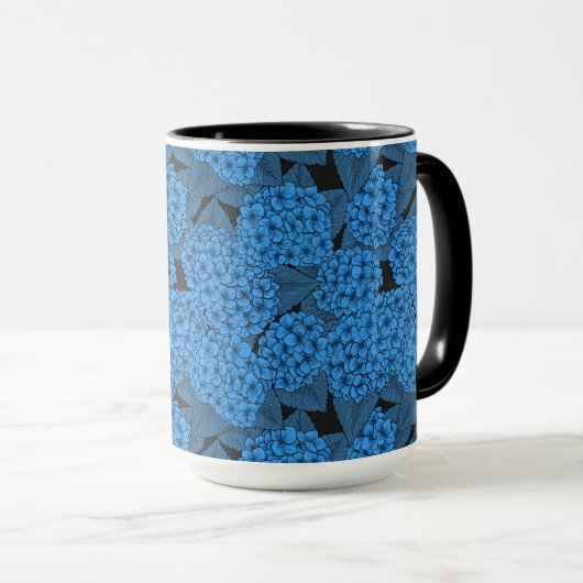 Blauwe hydrangea mok (Voorkant rechts)