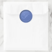 Blauwe Hydrangea Monogram Naam Faux Wax Zegel Stem (Tas)