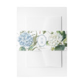 Blauwe Hydrangea Monogram Trouw Uitnodiging Buikba Uitnodigingen Wikkel (Voorkant Voorbeeld)