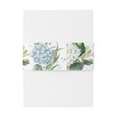 Blauwe Hydrangea Monogram Trouw Uitnodiging Buikba Uitnodigingen Wikkel (Achterkant Voorbeeld)