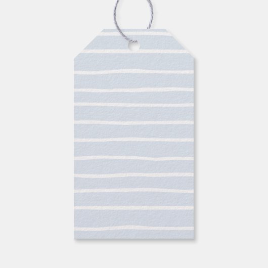 Blauwe Hydrangea Monogram Wapen Custom Bruiloft Cadeaulabel (Achterkant)