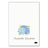 Blauwe Hydrangea Naam Varkensmaaltijd Optie Plaats Kaart (Voorkant)
